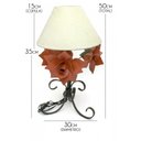 Ver imagem 2 de Abajur Rustico para Quarto de Casal de Ferro Artesanal Decorativo com Flores - Laranja