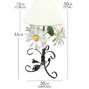Ver imagem 2 de Abajur Luminária Rústica de Ferro Decorativo com Flores Artesanais - Branco