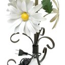 Ver imagem 3 de Abajur Luminária Rústica de Ferro Decorativo com Flores Artesanais - Branco