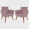 Kit 2 Poltronas Nina com Capitone - Rosê - 1