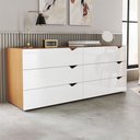 Ver imagem 1 de Cômoda Porto 6 Gavetas Freijó/branco - Politorno