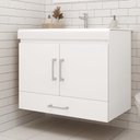 Ver imagem 3 de Kit para Banheiro com Bancada de Vidro 60 cm e Espelho Vitral - Branca