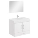 Ver imagem 1 de Kit para Banheiro com Bancada de Vidro 60 cm e Espelho Vitral - Branca