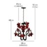 Pendente Decorativo Moderno com Flores para Iluminação de Varanda Bocal pra Baixo - Vermelho - 2