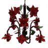 Pendente Decorativo Moderno com Flores para Iluminação de Varanda Bocal pra Baixo - Vermelho - 5