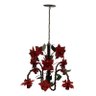 Pendente Decorativo Moderno com Flores para Iluminação de Varanda Bocal pra Baixo - Vermelho - 1