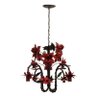 Pendente Decorativo Moderno com Flores para Iluminação de Varanda Bocal pra Baixo - Vermelho - 7