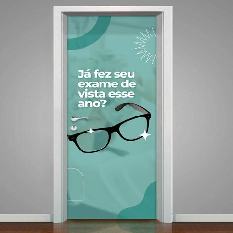 Adesivo Para Porta Para ÁRea Medicinal Exame De Vista- 63X210Cm