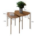 Ver imagem 3 de Conjunto de Mesas Laterais para Sala 54cm 100% Mdf Cor:louro com Dourado