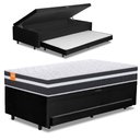 Ver imagem 1 de Cama Bibox Baú com Colchão Qatar Solteiro e Cama Auxiliar Conjugada 88x188x69cm Bela