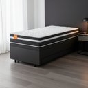Ver imagem 2 de Cama Bibox Baú com Colchão Qatar Solteiro e Cama Auxiliar Conjugada 88x188x69cm Bela