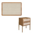 Ver imagem 1 de Cabeceira Solteiro 90cm e Mesa de Cabeceira com 2 Gavetas Cor:hanover