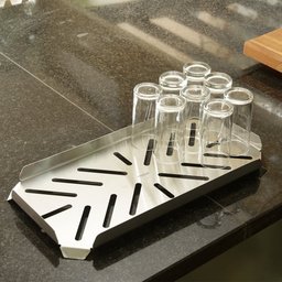 Bandeja Seca Copos Taças - Escorredor em Inox 25 x 50 cm - 3