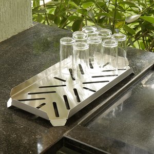 Bandeja Seca Copos Taças - Escorredor em Inox 25 x 50 cm