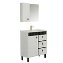 Ver imagem 1 de Conjunto Gabinete de Banheiro Cecilia 1 Porta 1 Prateleira 60cm Branco e Preto Venturi