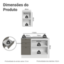 Ver imagem 3 de Conjunto Gabinete para Banheiro 110cm 3 Gavetas 3 Portas Branco/Cinza Vik Madesa 01