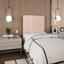 Ver imagem 2 de Cabeceira Estofada Cama Box Solteiro Carla 100cm Linho:rosê