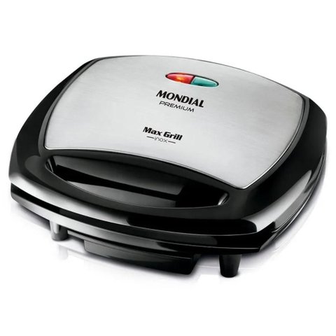Grill Mondial Max Premium 2 em 1 com Revestimento Antiaderente 1200w Preto/inox 220v - G-07