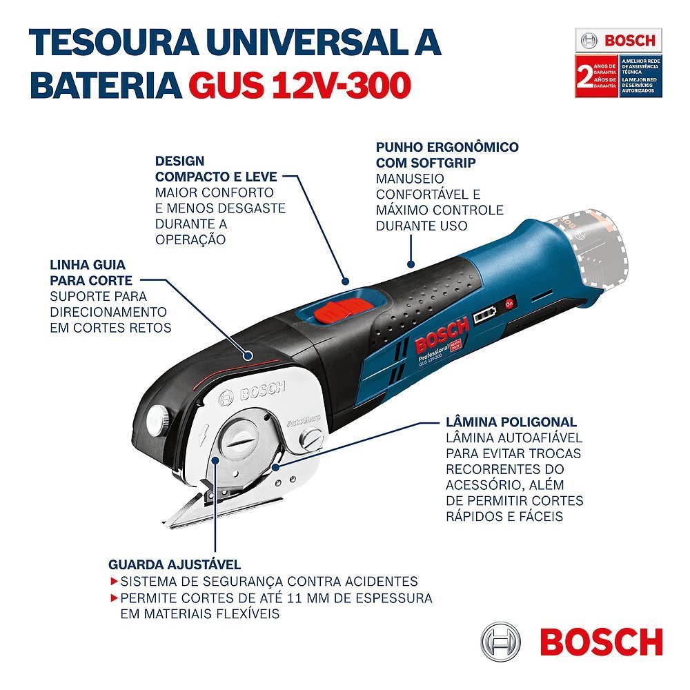 Tesoura Bosch GUS 12V-300 Sem baterias e Carregador - 4