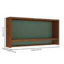 Ver imagem 4 de Adega Bar de Parede com Suporte para Taças - Imbuia Glazer com Fundo Verde Kalle Laca