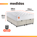 Ver imagem 3 de Cama Box Baú Colchão Casal Queen Molas Ensacadas Real 158x198x68cm Linho Branco Inducol