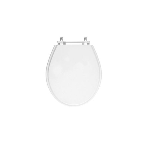 Assento Sanitário Poliéster para Louça Deca Ravena / Izy - Branco - Cód 17 - Ferragem Aço Inox com R
