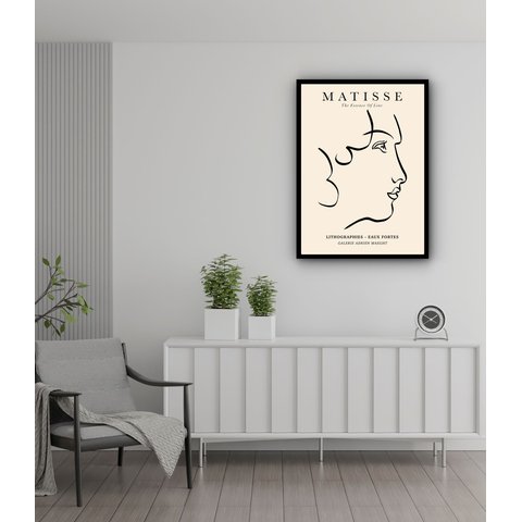 Quadro Decorativo Matisse The Essence Of Line - 70x50cm:moldura Preta