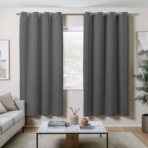 Cortina Basic Blackout 2,20 x 1,30 m para Varão Simples 1: Chumbo