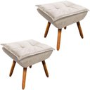 Ver imagem 1 de Kit 2 Puff's Decorativos Pés Palito Charger Suede Bege G19 - Gran Belo