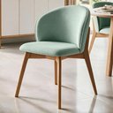 Ver imagem 4 de Cadeira de Jantar e Estar Living Estofada Mia L02 Linho Verde Menta - Lyam Decor