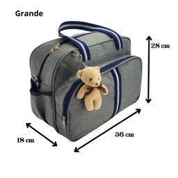 Kit Bolsa Maternidade 2 Peças com Mochila 2 em 1 e Bolsa G Mz Marinho - 3