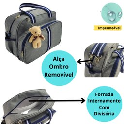 Kit Bolsa Maternidade 2 Peças com Mochila 2 em 1 e Bolsa G Mz Marinho - 6
