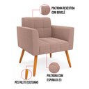 Ver imagem 3 de Poltrona Sala de Estar Pé Palito Castanho Elisa Bouclê Rosê D03 - D'Rossi