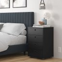 Ver imagem 5 de Mesa de Cabeceira Classic 4 Gavetas para Quarto ou Escritório Preto