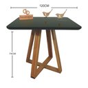 Ver imagem 2 de Mesa Jantar Base X Tampo Retangular Laca com Vidro 120x70 Preto