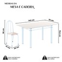 Ver imagem 5 de Conjunto de Mesa Tubular 140cm x 75cm Tampo em Vidro com 6 Cadeiras Iris B Branco/Botanic Bege