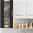 Ver imagem 5 de Kit Armário Cozinha Carol 6 Portas Branco Preto Poliman