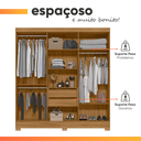 Ver imagem 7 de Guarda Roupa Valença 195cm 6 Portas Freijó Cinza com Portas Ripadas Moval