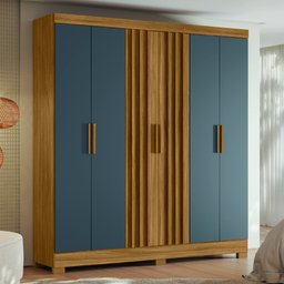 Guarda Roupa Valença 195cm 6 Portas Freijó Cinza com Portas Ripadas Moval - 2