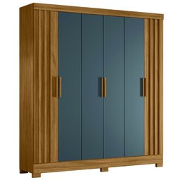 Guarda Roupa Valença 195cm 6 Portas Freijó Cinza com Portas Ripadas Moval - 1