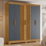 Guarda Roupa Valença 195cm 6 Portas Freijó Cinza com Portas Ripadas Moval - 3