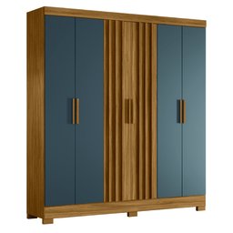 Guarda Roupa Valença 195cm 6 Portas Freijó Cinza com Portas Ripadas Moval - 5