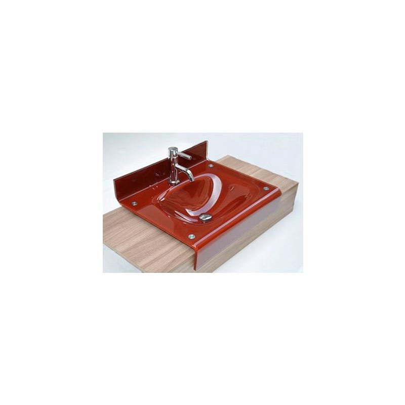 Cuba de Vidro Stetiun 54x46,5cm Bergan - Salmão - 2