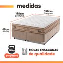 Ver imagem 3 de Cama Box Queen Molas Ensacadas Euro Pillow Double Face Pró Hotel 158x198x69cm Probel até 150kg