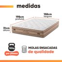 Ver imagem 4 de Cama Box Queen Molas Ensacadas Euro Pillow Double Face Pró Hotel 158x198x69cm Probel até 150kg
