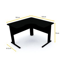 MESA EM L P/ ESCRITÓRIO 130X130 PANDIN MAXXI - PRETA ETP1313 - 2