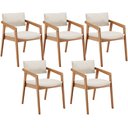 Ver imagem 1 de Kit 05 Cadeiras para Sala de Jantar Estar Living Giorgia B04 Linho Cru - Lyam Decor