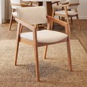 Ver imagem 5 de Kit 05 Cadeiras para Sala de Jantar Estar Living Giorgia B04 Linho Cru - Lyam Decor