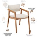 Ver imagem 6 de Kit 05 Cadeiras para Sala de Jantar Estar Living Giorgia B04 Linho Cru - Lyam Decor