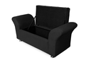 Ver imagem 4 de Cabeceira Geovana e Calçadeira Veneza Baú King 195cm Suede Preto - LM DECOR